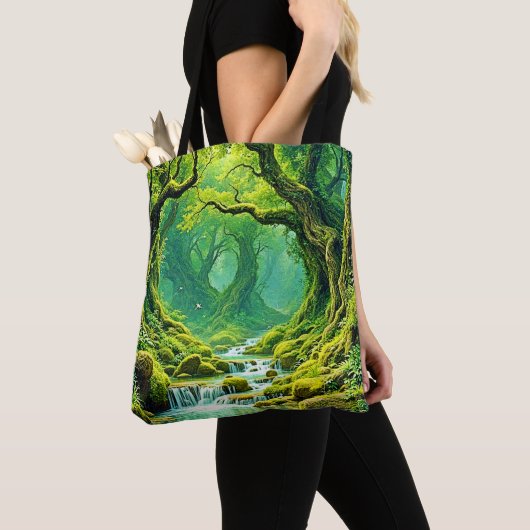 Tote Bag Cascade de la jungle luxuriante Bliss (De près)