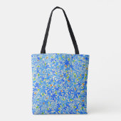 Tote Bag Cascade florale : Fleurs bleues Motif sans couture (Dos)
