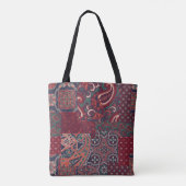 Tote Bag cashmere paisley silk fabric patchwork abstract vi (Dos)