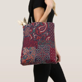Tote Bag cashmere paisley silk fabric patchwork abstract vi (De près)