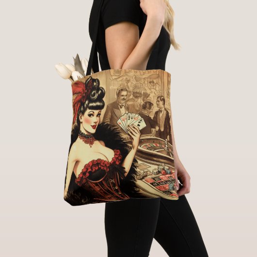 Tote Bag Casino vintage fille (De près)