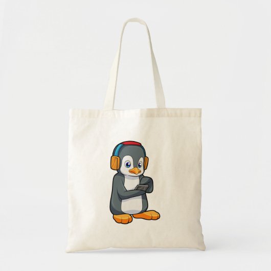 Tote Bag Casque de musique Penguin (Devant)