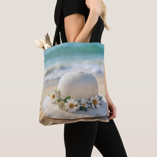 Tote Bag Casquette de plage d'été (De près)