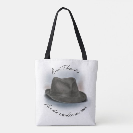 Tote Bag Casquette peint de Fedora pour Léonard (Dos)
