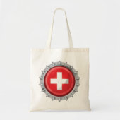 Tote Bag Casquette suisse de bouteille drapeau (Devant)