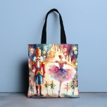 Tote Bag Casse-noisette Ballet Aquarelle Noël Ballerina<br><div class="desc">Nutcracker Ballet Aquarelle Noël Ballerina Festive Sacs fourre-tout de vacances dispose d'un ballet traditionnel de Noël avec une ballerine et un casse-noix. Parfait pour les cadeaux de Noël,  le décor de Noël,  les fêtes de fin d'année et plus encore. Créé par Evco Studio www.zazzle.com/store/evcostudio</div>