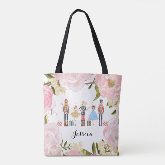 Tote Bag Casse-noisette florale d'aquarelle (Dos)