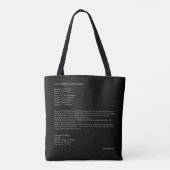 Tote Bag Cassowary sud noir fourre-tout (Dos)