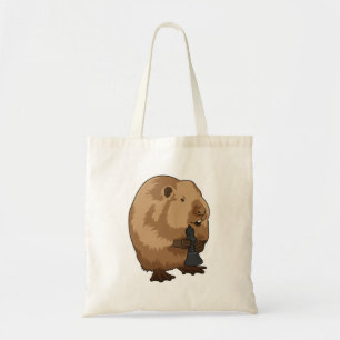 Tote Bag Castor au jeu d'échecs avec pièce d'échecs Évêque