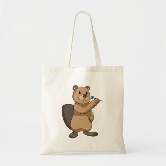 Tote Bag Castor aux fléchettes avec fléchette (Devant)
