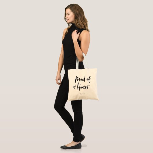 Tote Bag Casual Script | Chic Simple Maid of Honor Cadeau (Devant (modèle))