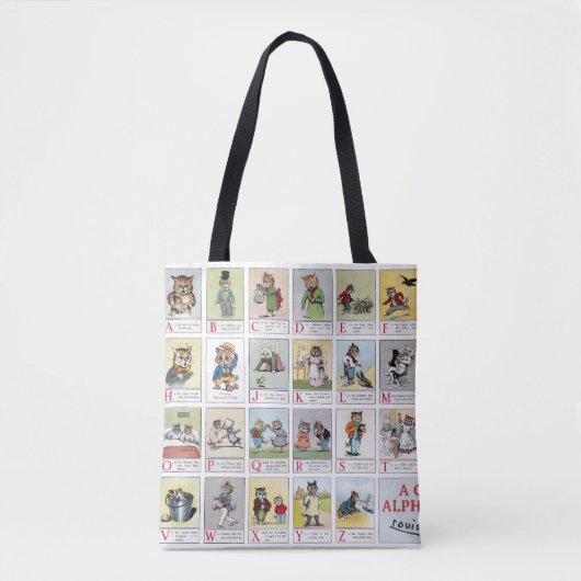 Tote Bag Cat Alphabet, Louis Wain (Devant)