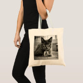 Tote Bag cat and green pepper (Devant (produit))