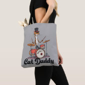 Tote Bag Cat Daddy Musician Drummer | Tabby Cats Art Lover (De près)