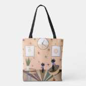 Tote Bag Cat du milieu du siècle moderne (Dos)