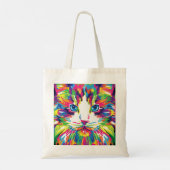 Tote Bag Cat Face géométrique Prismatic Design-32453 (Dos)