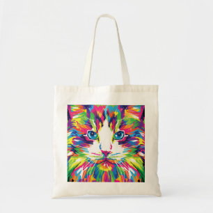 Tote Bag Cat Face géométrique Prismatic Design-32453