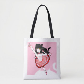 Tote Bag Cat Girl Ballerina