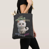 Tote Bag Cat Kitten Cuttest Trouble Maker Cute Adorable Fun (De près)
