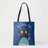 Tote Bag Cat Ladies Vote Script Russe Feminist Cute Bold (Devant)