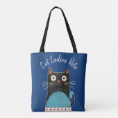 Tote Bag Cat Ladies Vote Script Russe Feminist Cute Bold (Dos)
