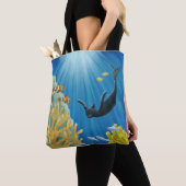 Tote Bag Cat Mermaid (De près)