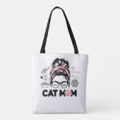 Tote Bag "Cat Mom" Funny Cute Cat Lover Women (Dos)