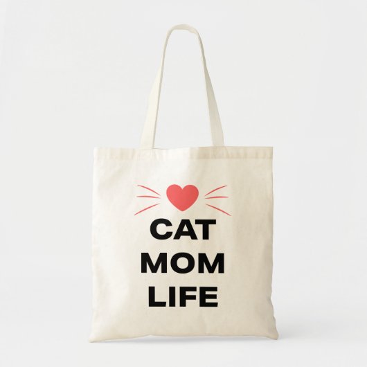 Tote Bag Cat Mom Life (Devant)