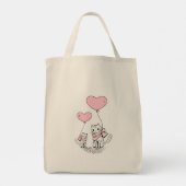 Tote Bag Cat Pink Hearts (Achterkant)