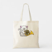 Tote Bag Cat Playing French Horn Funny Music Venin (Dos)