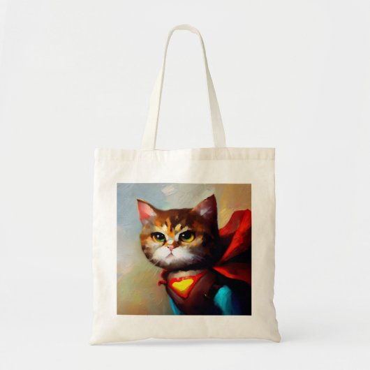 Tote Bag Cat Superhero (Devant)