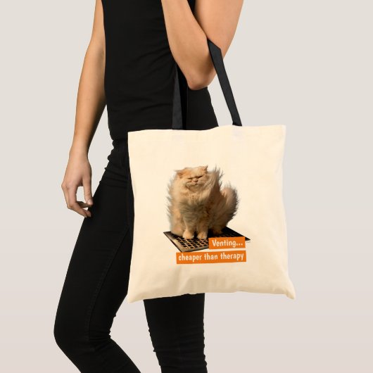 Tote Bag Cat sur Gris (Devant (produit))