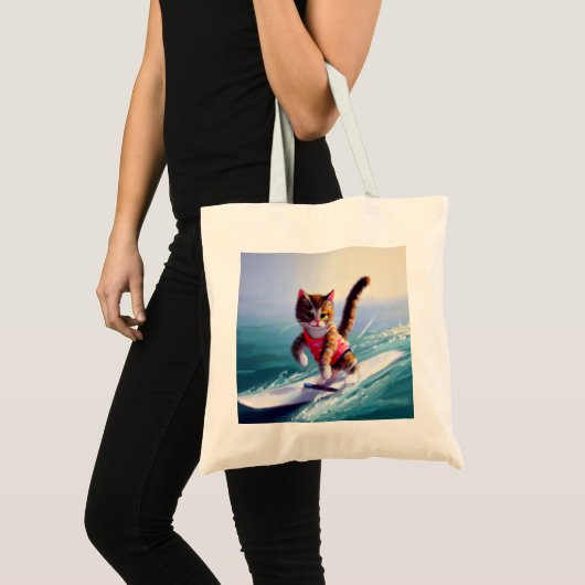 Tote Bag Cat Surf (Devant (produit))