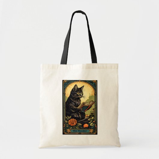 Tote Bag Cat Tarot Card Le Lecteur Design (Devant)