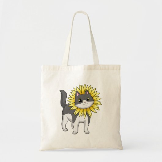 Tote Bag Cat with sunflower (Devant)
