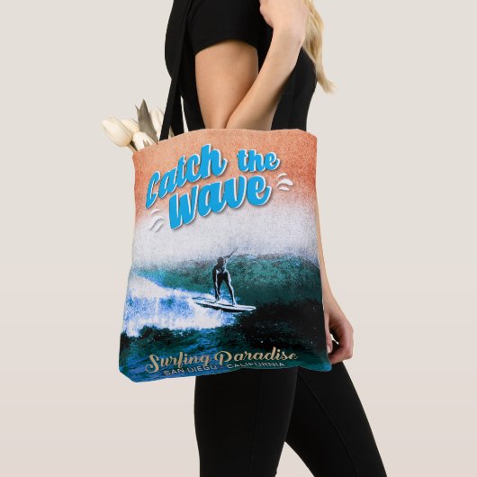 Tote Bag Catch the Wave - Le paradis du surf (De près)