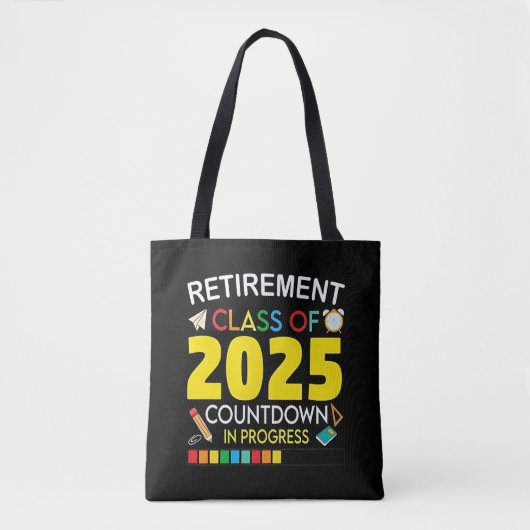 Tote Bag Catégorie de retraite du compte à rebours 2025 en  (Devant)