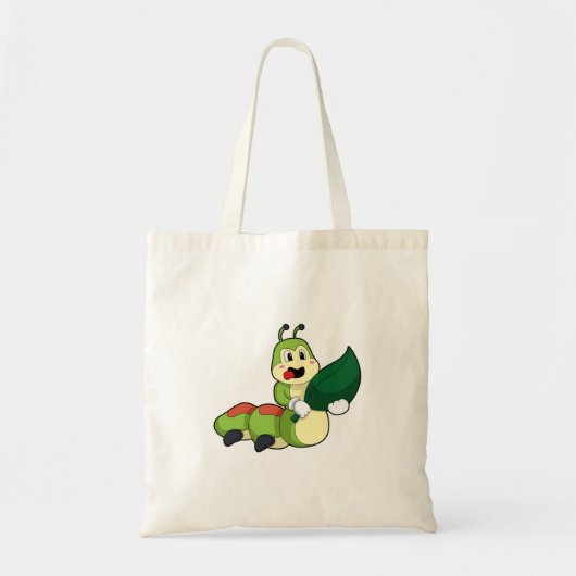 Tote Bag Caterpillar avec feuille (Devant)