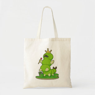 Tote Bag Caterpillar en roi avec Couronne