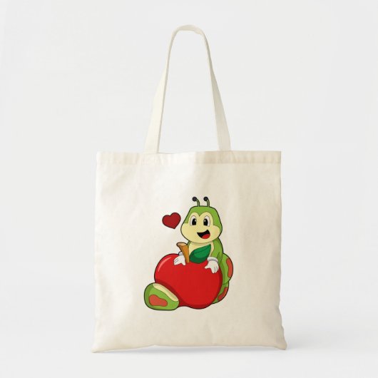 Tote Bag Caterpillar with Apple (Devant)