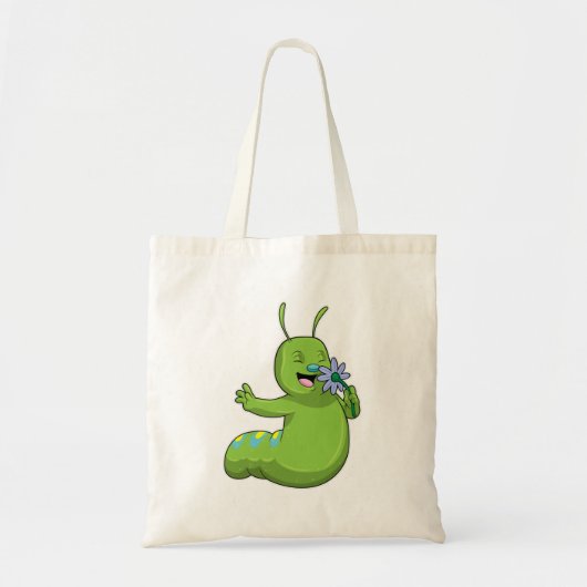 Tote Bag Caterpillar with Flower (Devant)
