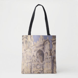 Tote Bag Cathédrale de Rouen, harmonie bleue or de Claude M