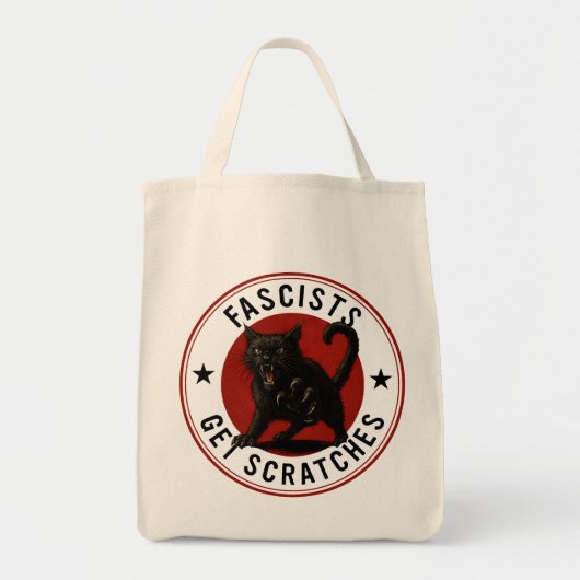 Tote Bag Cats Against Fascists (Devant)