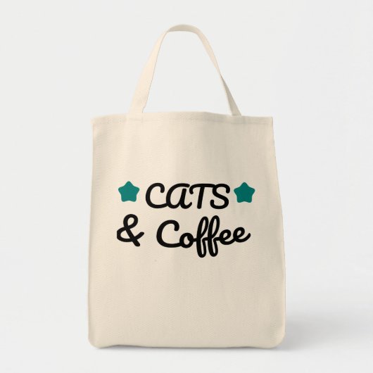 Tote Bag Cats and Coffee – Funny Cat and Coffee Lover Quote (Devant)