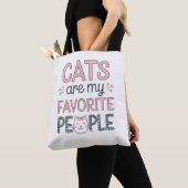 Tote Bag "Cats Are My Favorite People" Funny Cat Mom (De près)