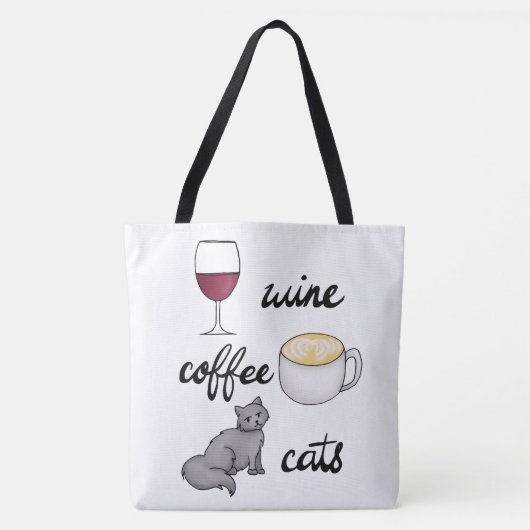 Tote Bag Cats de café à vin Fourre-tout (Devant)