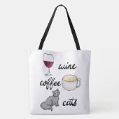 Tote Bag Cats de café à vin Fourre-tout (Dos)
