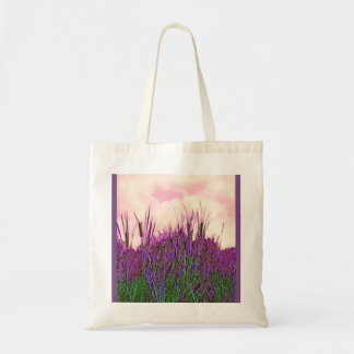 Tote Bag Cattails avec le ciel rose dramatique et le