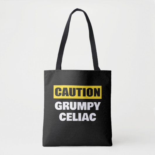 Tote Bag Caution Grumpy Celiac Coeliac (Devant)