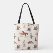 Tote Bag Cavalier de désert de cactus occidental personnali (Dos)